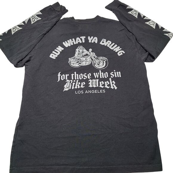 For Those Who Sin - Los Angeles Bike Week Skull FTWS Black Men’s Size Medium - Picture 2 of 9